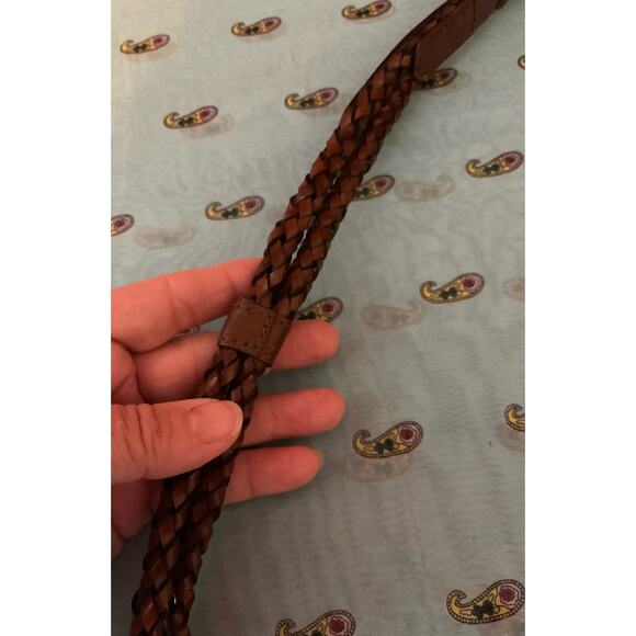 Vintage Genuine Leather Belt Brown ML Braided - Picture 4 of 9